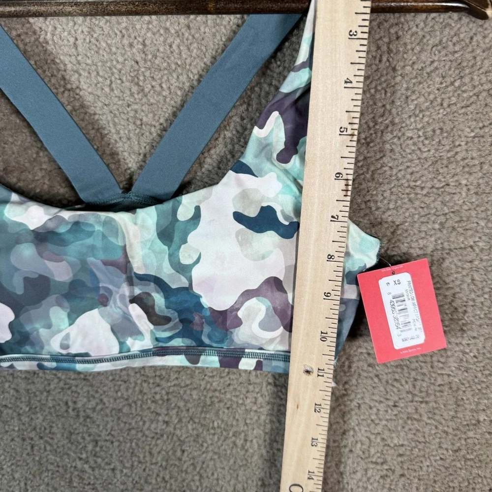 Spanx‎ Sports Bra Womens XS Multicolor Camo Printed Low Impact Padded Crossback